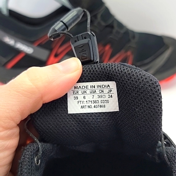 Salomon | XA Pro CS black/red trail running sneakers | WMS 8.5/MENS 7 - Picture 6 of 10